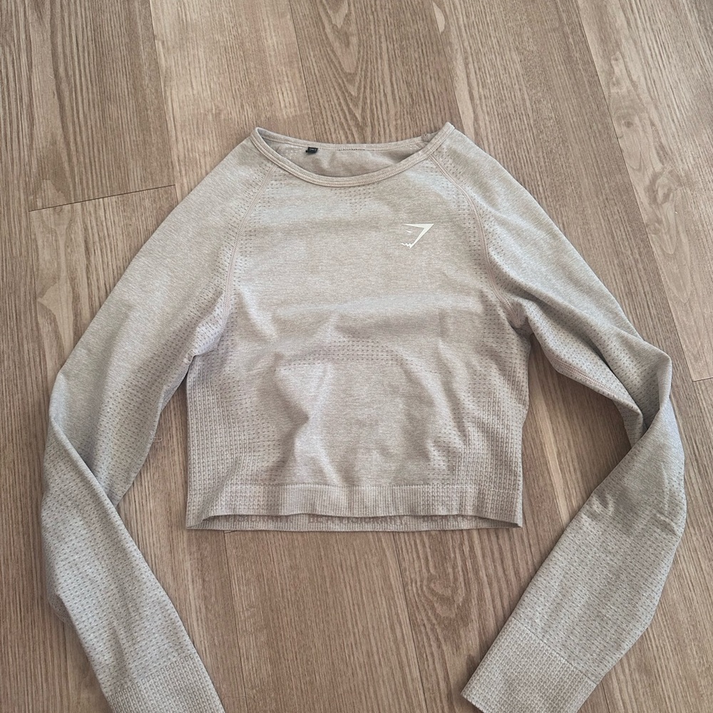 Gymshark vital crop top- tan size small